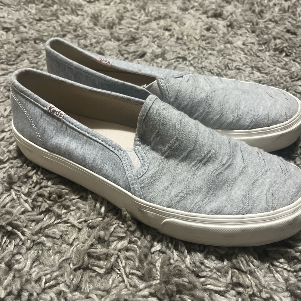 Keds Gray Slip-On Sneakers with Elastic Panels